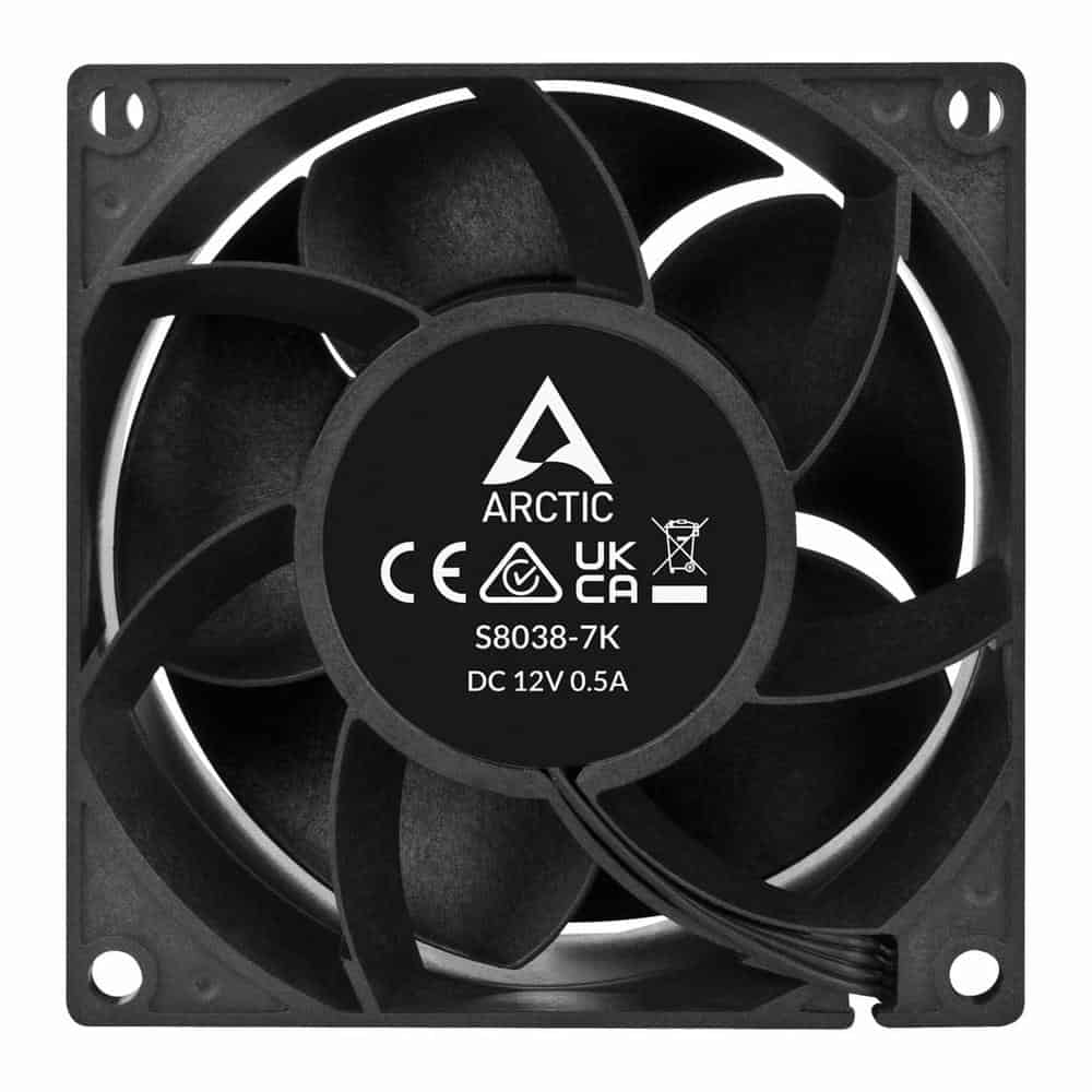 (image for) Arctic 80mm S8038-7K Airflow/Pressure Optimised Server Fan - Single